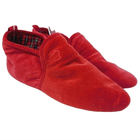 Victoria's Secret | Vintage Red Lounge or House Velour Slippers (Size 5/6) - Picture 1 of 12